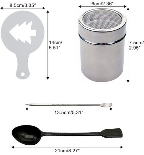 Coffee Stencils, Coffee Accessories Set 31PCS, Chocolate Shaker Duster, Cappuccino Coffee Barista Latte Hot Chocolate Cocoa Cake Design Decoration Duster Coffee Art Coffee Toppers (FREE POSTAGE)