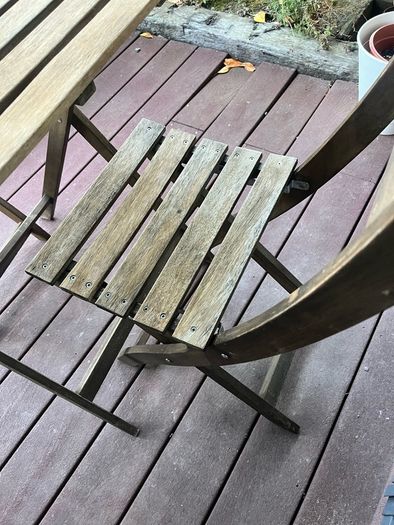 IKEA ASKHOLMEN Outdoor Table and 2 Folding Chairs Set  Good condition
