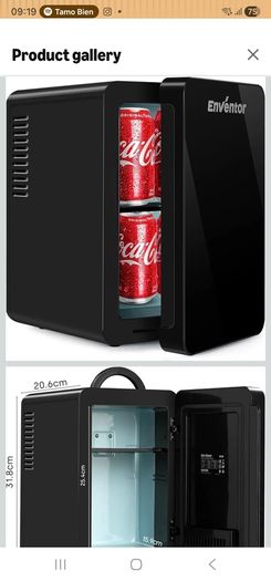 Enventor Mini Fridge 6 Litre, 8 Can Mini Fridges for Bedrooms, AC+12V DC Power Cooler & Warmer, Portable Small Fridge for Car, Travel, Home/Skincare, Makeup, Cosmetics/Drinks, Fruit, Food, Black
