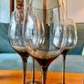 Set of Vintage Smokey Long Stem Glass Wine Glasses 23 cm Tall Image 7