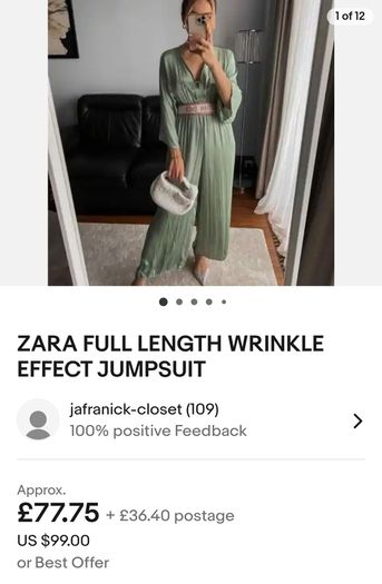 Zara Full Length Wrinkle Effect Jumpsuit