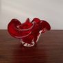 Mid Century Murano Red Art Glass Bowl Image 3