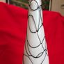 A decorative glass vase made of blown art glass, resembling a bottle in Murano style. Ornament Image 5