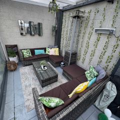 Rattan L corner sofa