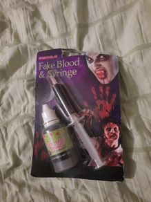 fake blood with syringe
