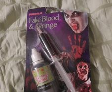 fake blood with syringe