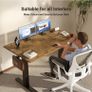 Electric Standing Desk 120x60cm Height Adjustable Desk with 3 Memory Presets & Sit Stand Reminder, Quiet Home Office Computer Desk with LED Display, Cable Holes & Hooks, Rustic Brown Image 2