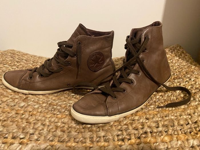 Converse Brown Leather Slim Sole