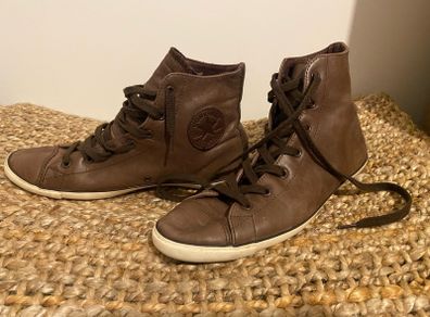 Converse Brown Leather Slim Sole