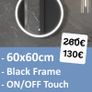 LED Bathroom Mirror Black Frame Demister Fogless Image 2