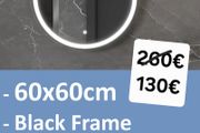 LED Bathroom Mirror Black Frame Demister
