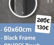 LED Bathroom Mirror Black Frame Demister