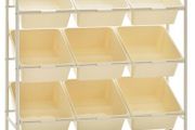 _9-Basket Toy Storage Trolley White Plastic