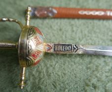 1970s Toledo LETTER OPENER, Vintage Letter Opener