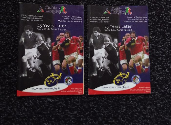 Munster Rugby Programmes - Individually Priced