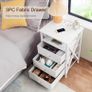 Bedside Table Set of 2 with Charging Station, Side Table with Led Lights Image 3