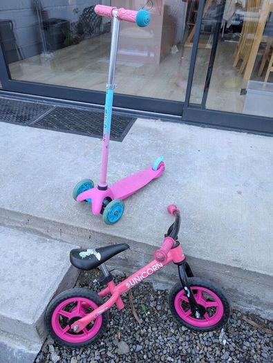 kids scooter and bike