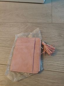 Card holder pink and mini wallet keychain