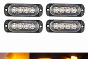 4x 4LED Car Truck Trailer Van Yellow Warning Light Grill Breakdown Light Car Truck Trailer Beacon Lamp LED Marker Amber Side Light For Cars 12V - 24V