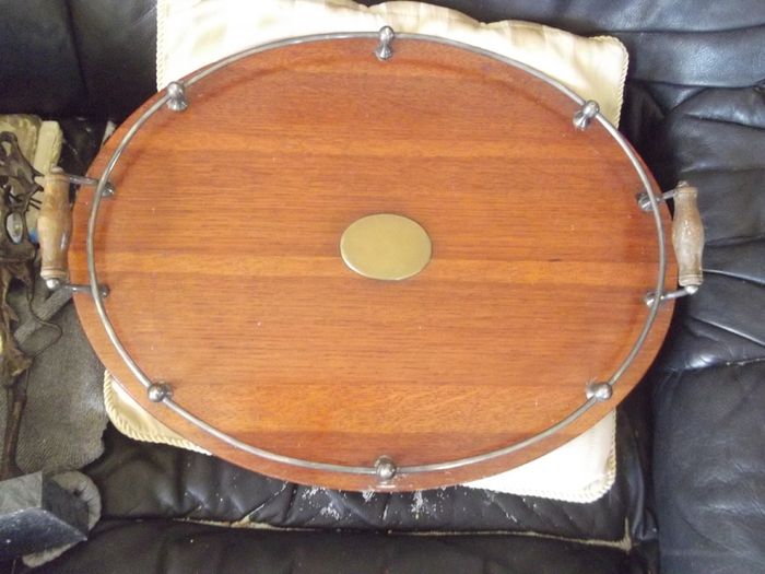 a antiques oak gallery tray c 1850