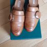 Paul Green Tan leather backless loafers Image 3