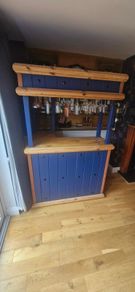 Mexican pine/ Navy L shaped home bar