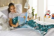 NEW Reversible Sequin Mermaid Tail Kids Blanket