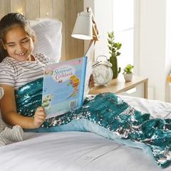 NEW Reversible Sequin Mermaid Tail Kids Blanket