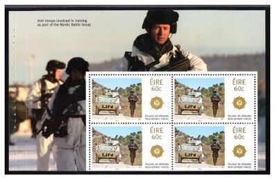 2013 Ireland Irish defence Forces Commemorative Stamp Booklet Pane featuring Armoured Personnel Carrier Mint Never Hinged (MNH). (Hibernian HP228)