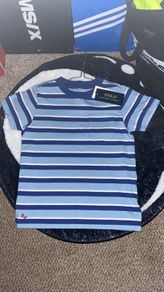 Polo Ralph Lauren Kids Striped 67 Jersey Pocket T-Shirt Kids 4 Blue Stripe