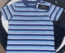 Polo Ralph Lauren Kids Striped 67 Jersey Pocket T-Shirt Kids 4 Blue Stripe