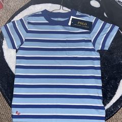 Polo Ralph Lauren Kids Striped 67 Jersey Pocket T-Shirt Kids 4 Blue Stripe