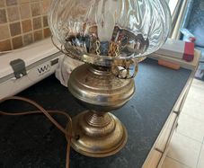 Vintage  oil lamp converted to electric