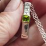 Fashionable Sterling Silver Peridot Pendant Necklace. Image 5