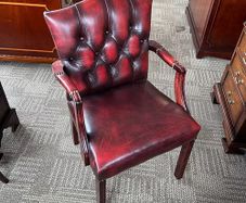 Fabulous vintage deep oxblood button back occasional chair
