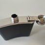 Peterson of Dublin Black Leather Hip Flask (Model 407) - Exterior Excellent / Interior Needs TLC Image 4