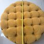 Large Luxury Round Mustard Pouf Image 3