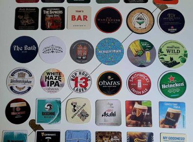 Pub Beer Mats Coasters Collection of 36
