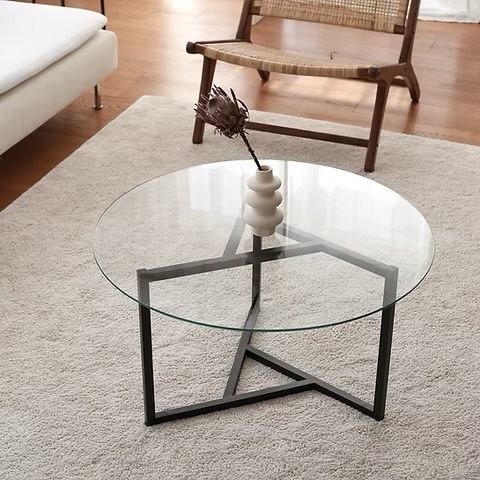 Trio coffee table w clear tempered glass