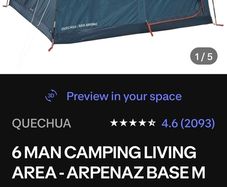 Quechua Arpenaz Base M 6-Person Camping Living Area