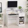 Modern Wooden Computer Desk Workstation with Keyboard Tray, Drawer & Monitor Stand for Home Office, Study (FREE POSTAGE) Image 2