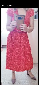 Zara Red Polka Dot Dress - XS