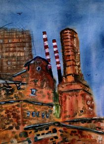 pigeon house  different view watercolour