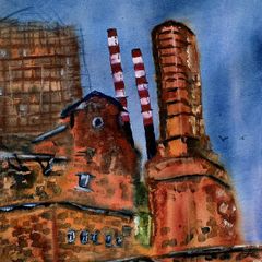 pigeon house  different view watercolour