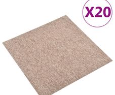 Carpet Floor Tiles 20 pcs 5 m/2 50x50 cm Beige