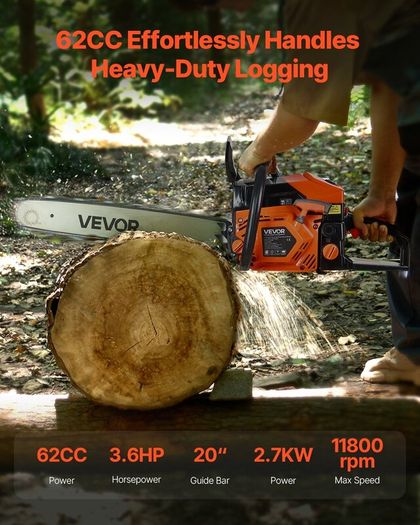 62cc Petrol Chainsaw with 20in Bar