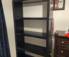Large black shelfing unit