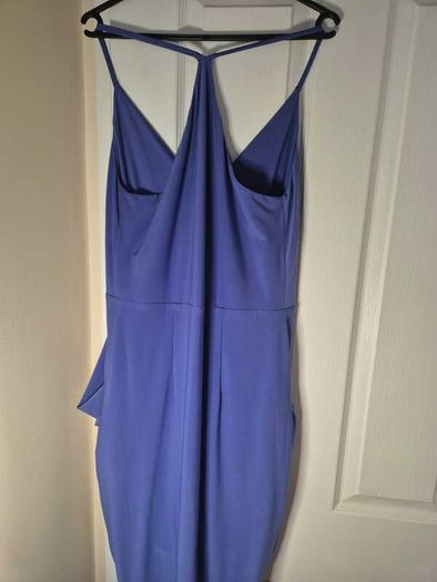 Blue midi dress with racer back and pockets