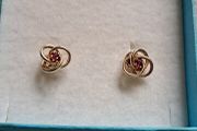 14ct  ruby gold earrings