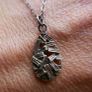 Vintage Sterling Silver 925 Leaf Drop Fine Silver Pendant and Necklace 1,7g L-8,5" Image 4